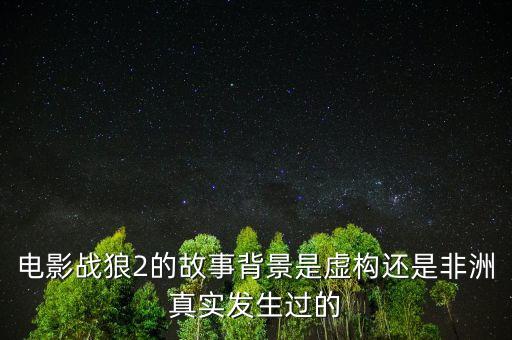 電影戰(zhàn)狼2的故事背景是虛構還是非洲真實發(fā)生過的