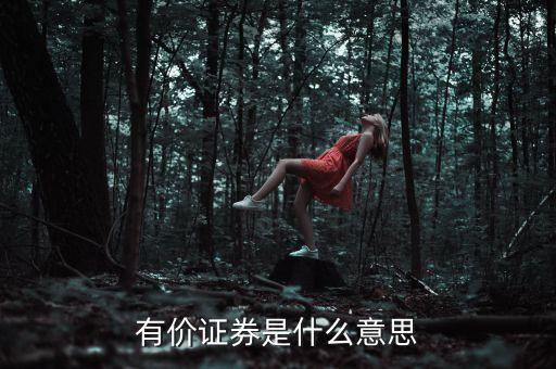 什么是有價證券融資，有價證券投資是什么意思