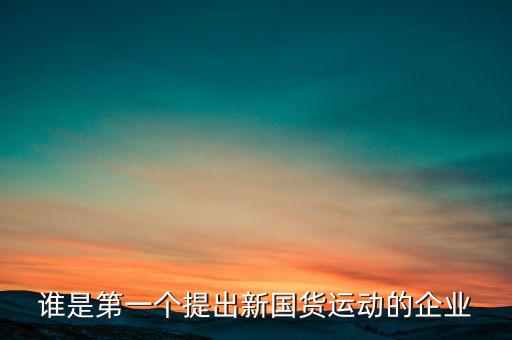 誰是第一個提出新國貨運動的企業(yè)
