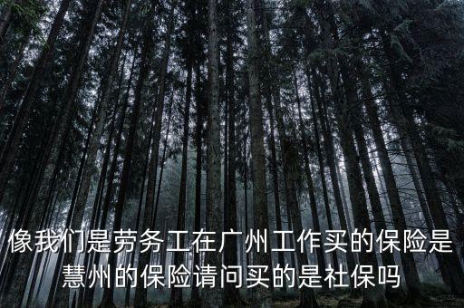 像我們是勞務(wù)工在廣州工作買的保險(xiǎn)是慧州的保險(xiǎn)請問買的是社保嗎