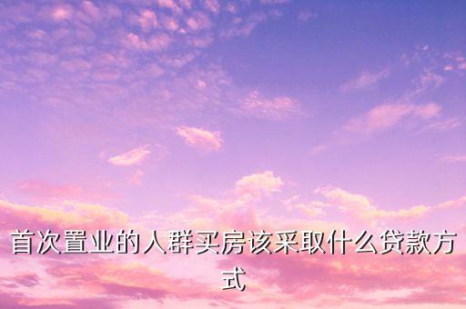 首次置業(yè)的人群買房該采取什么貸款方式