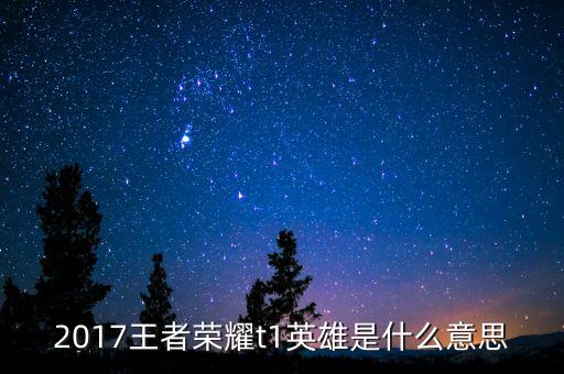 2017王者榮耀t1英雄是什么意思