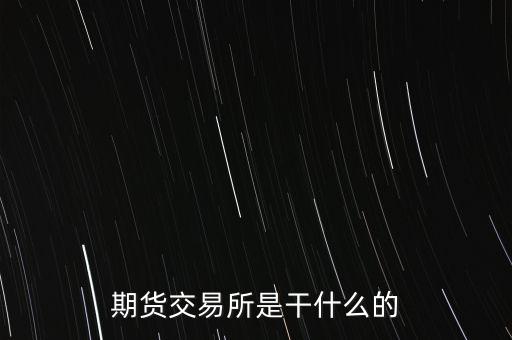 期貨交易所是干什么的