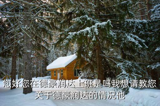 香洲德豪潤達(dá)是做什么的，您好您在德豪潤達(dá)上班是嗎我想請(qǐng)教您關(guān)于德豪潤達(dá)的情況他