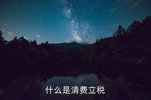 什么是清費立稅