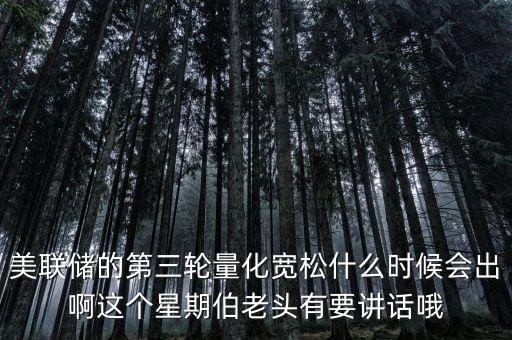 第三輪量化寬松到什么時(shí)候，美聯(lián)儲(chǔ)的第三輪量化寬松什么時(shí)候會(huì)出啊這個(gè)星期伯老頭有要講話哦