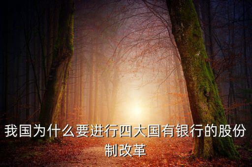銀行為什么改制，我國為什么要進(jìn)行四大國有銀行的股份制改革