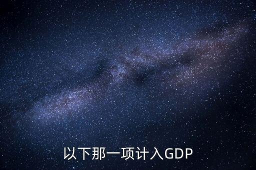 以下那一項計入GDP