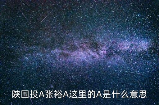 張?jiān)有什么可比公司，陜國投A張?jiān)這里的A是什么意思
