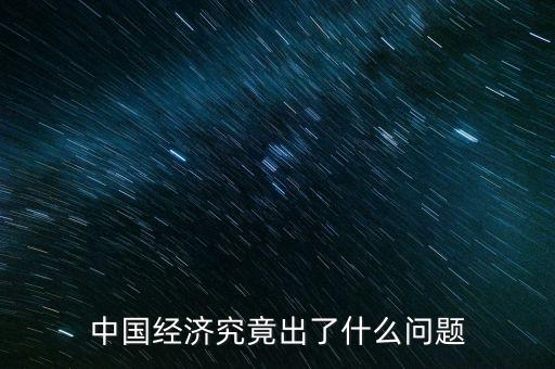 中國經(jīng)濟究竟出了什么問題