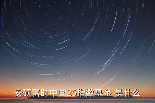 安碩富時中國25指數基金 是什么