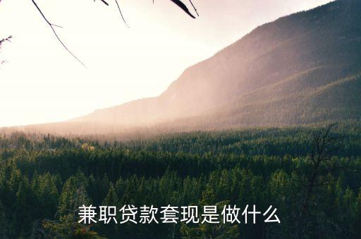 仁仁分期的兼職是什么，兼職貸款套現(xiàn)是做什么