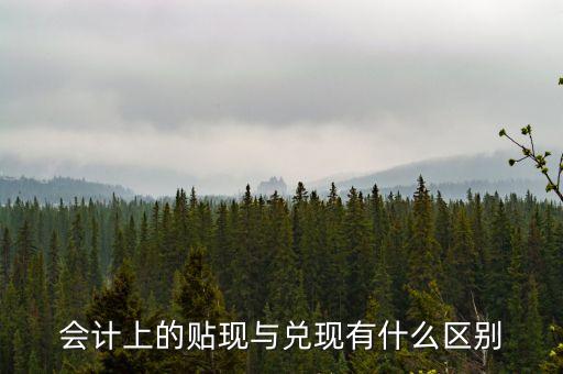 會(huì)計(jì)上的貼現(xiàn)與兌現(xiàn)有什么區(qū)別