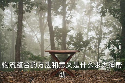 物流整合的方法和意義是什么求大神幫助