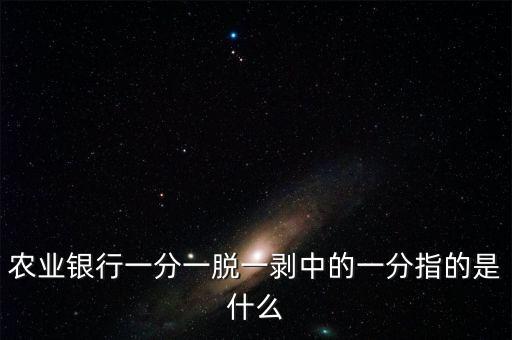 農(nóng)行四比一定是什么，農(nóng)業(yè)銀行一分一脫一剝中的一分指的是什么