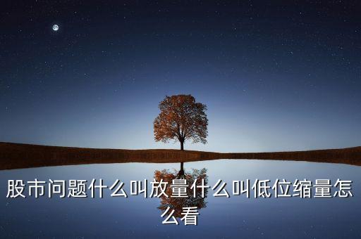 股市問題什么叫放量什么叫低位縮量怎么看
