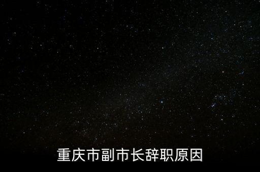 重慶市副市長辭職原因