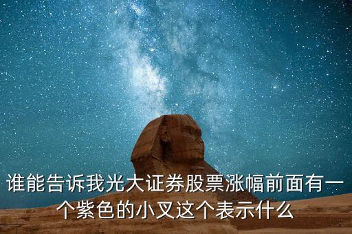 誰能告訴我光大證券股票漲幅前面有一個紫色的小叉這個表示什么