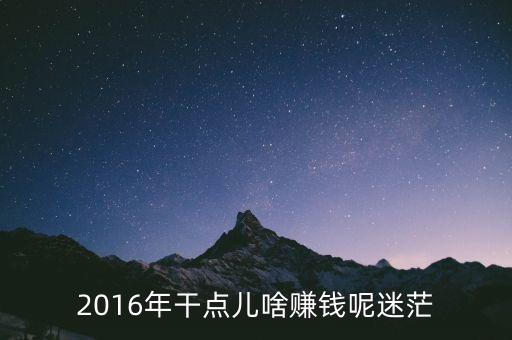 2016年干點(diǎn)兒啥賺錢呢迷茫