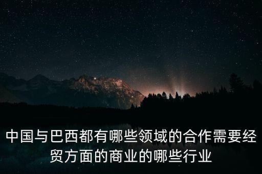 中國巴西有什么優(yōu)惠的貿(mào)易政策，中國與巴西都有哪些領(lǐng)域的合作需要經(jīng)貿(mào)方面的商業(yè)的哪些行業(yè)