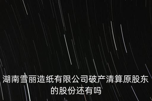 雪麗造紙廠為什么垮了，湖南雪麗造紙有限公司破產(chǎn)清算原股東的股份還有嗎