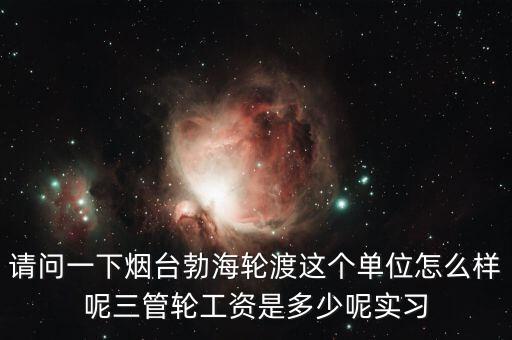 請問一下煙臺勃海輪渡這個單位怎么樣呢三管輪工資是多少呢實習(xí)