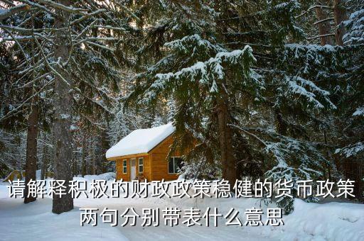 請解釋積極的財政政策穩(wěn)健的貨幣政策兩句分別帶表什么意思