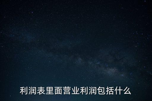 利潤(rùn)表里面營(yíng)業(yè)利潤(rùn)包括什么