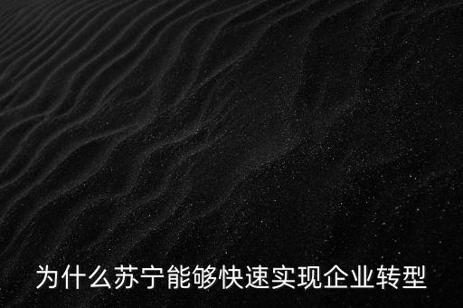 蘇寧為什么要進(jìn)行戰(zhàn)略轉(zhuǎn)型，蘇寧為什么要進(jìn)行戰(zhàn)略轉(zhuǎn)型