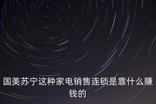 國美蘇寧這種家電銷售連鎖是靠什么賺錢的