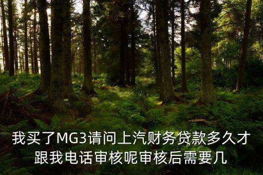 我買了MG3請(qǐng)問上汽財(cái)務(wù)貸款多久才跟我電話審核呢審核后需要幾