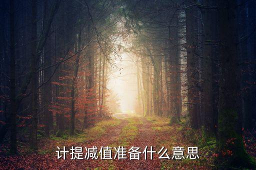 計(jì)提減值準(zhǔn)備什么意思