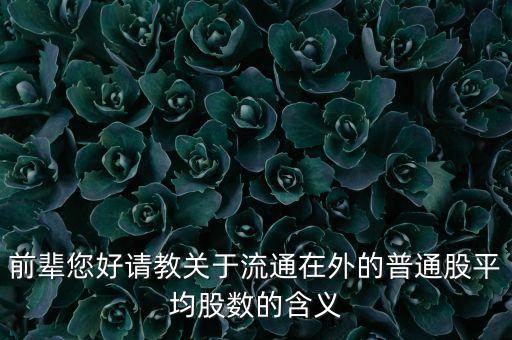 前輩您好請教關(guān)于流通在外的普通股平均股數(shù)的含義