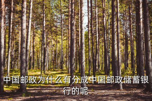 中國郵政為什么有分成中國郵政儲(chǔ)蓄銀行的呢