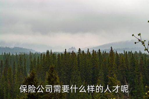 保險公司需要什么樣的人才呢