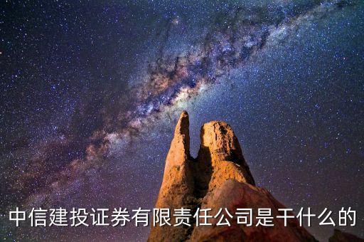 中信建投證券有限責任公司是干什么的