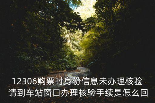 12306購(gòu)票時(shí)身份信息未辦理核驗(yàn) 請(qǐng)到車站窗口辦理核驗(yàn)手續(xù)是怎么回