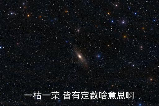 一枯一榮是什么意思，一枯一榮 皆有定數(shù)啥意思啊