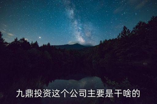 九鼎投資是做什么的，九鼎投資這個公司主要是干啥的