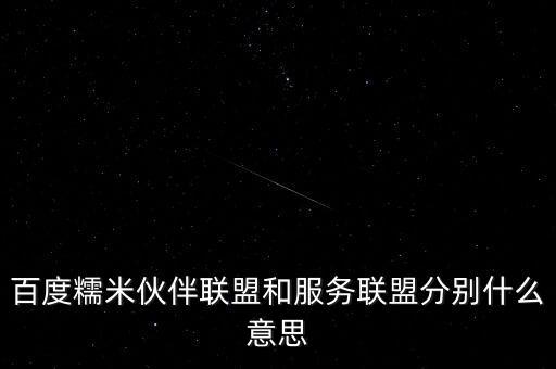 百度糯米伙伴聯(lián)盟和服務(wù)聯(lián)盟分別什么意思