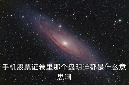 股票盤詳明明代表什么，手機(jī)股票證卷里那個(gè)盤明詳都是什么意思啊
