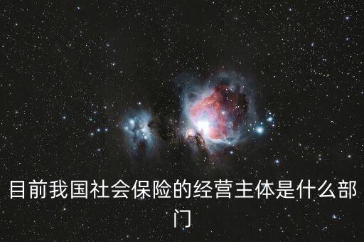 目前我國社會保險的經(jīng)營主體是什么部門