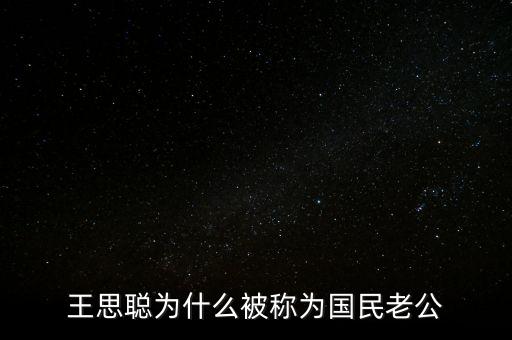 王思聰為什么被稱為國民老公