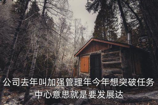 公司去年叫加強(qiáng)管理年今年想突破任務(wù)中心意思就是要發(fā)展達(dá)