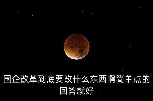 國(guó)企改革到底要改什么東西啊簡(jiǎn)單點(diǎn)的回答就好