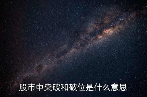 股市中突破和破位是什么意思