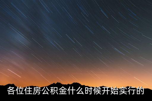 各位住房公積金什么時(shí)候開(kāi)始實(shí)行的