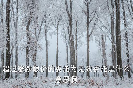 無效委托什么意思，超過漲跌限價(jià)的委托為無效委托是什么意思啊