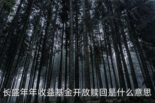 長盛年年收益基金開放贖回是什么意思