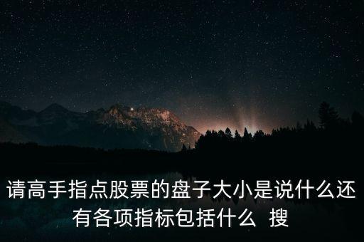 請高手指點股票的盤子大小是說什么還有各項指標包括什么  搜